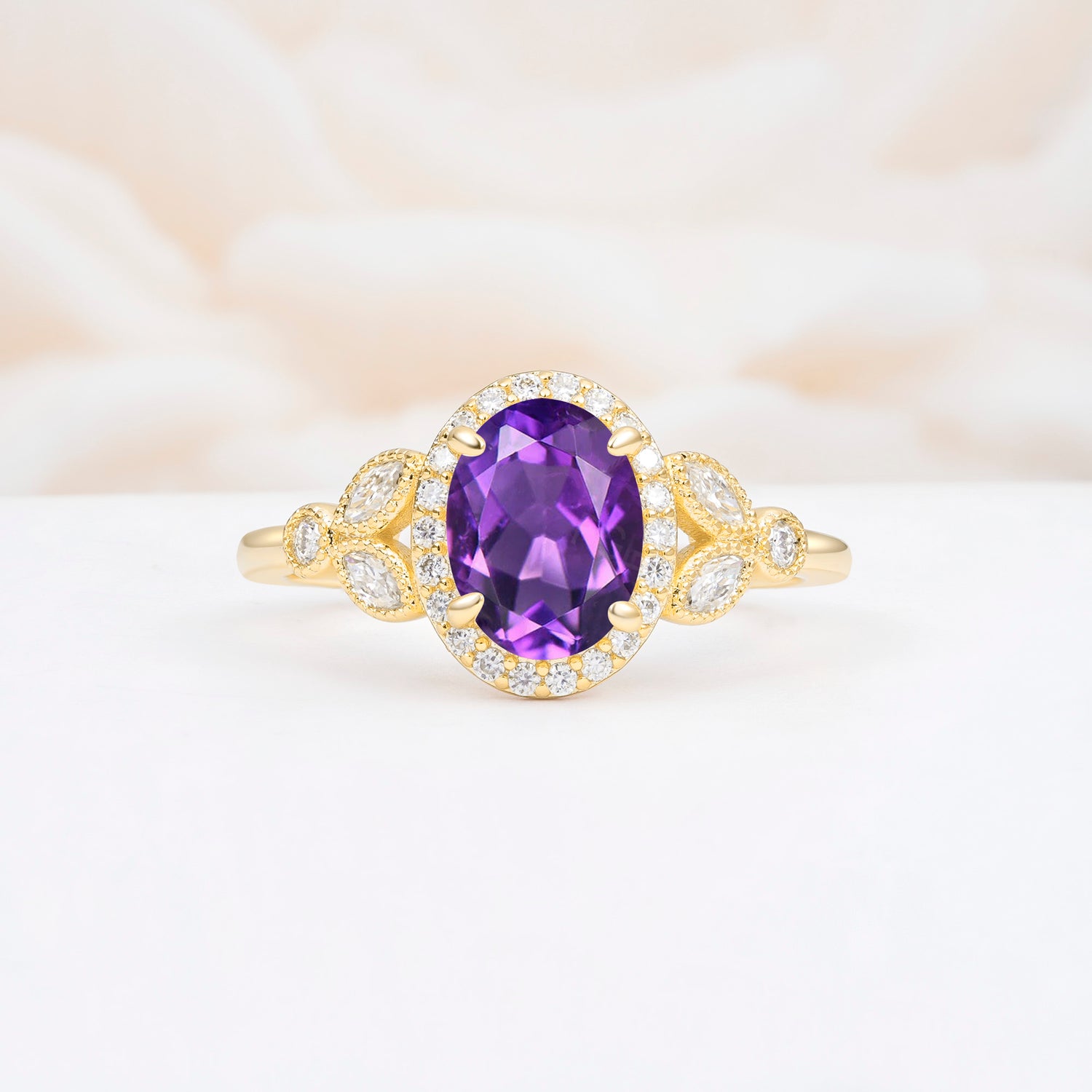 ML07033 Amethyst Ring - Yellow-Gold