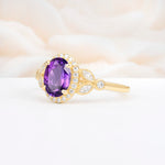 ML07033 Amethyst Ring - White-Gold