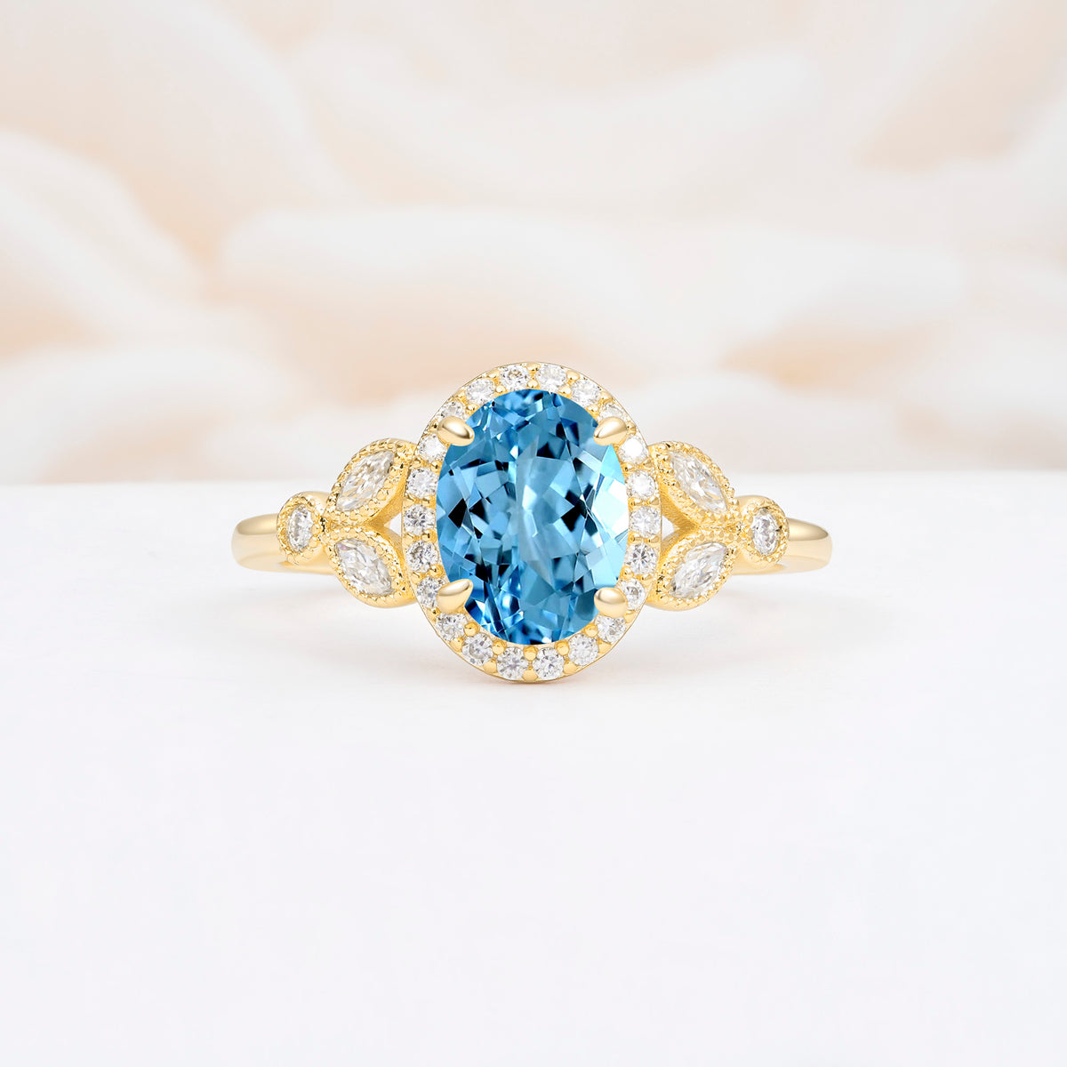 ML07033 Aquamarine Ring - Yellow-Gold