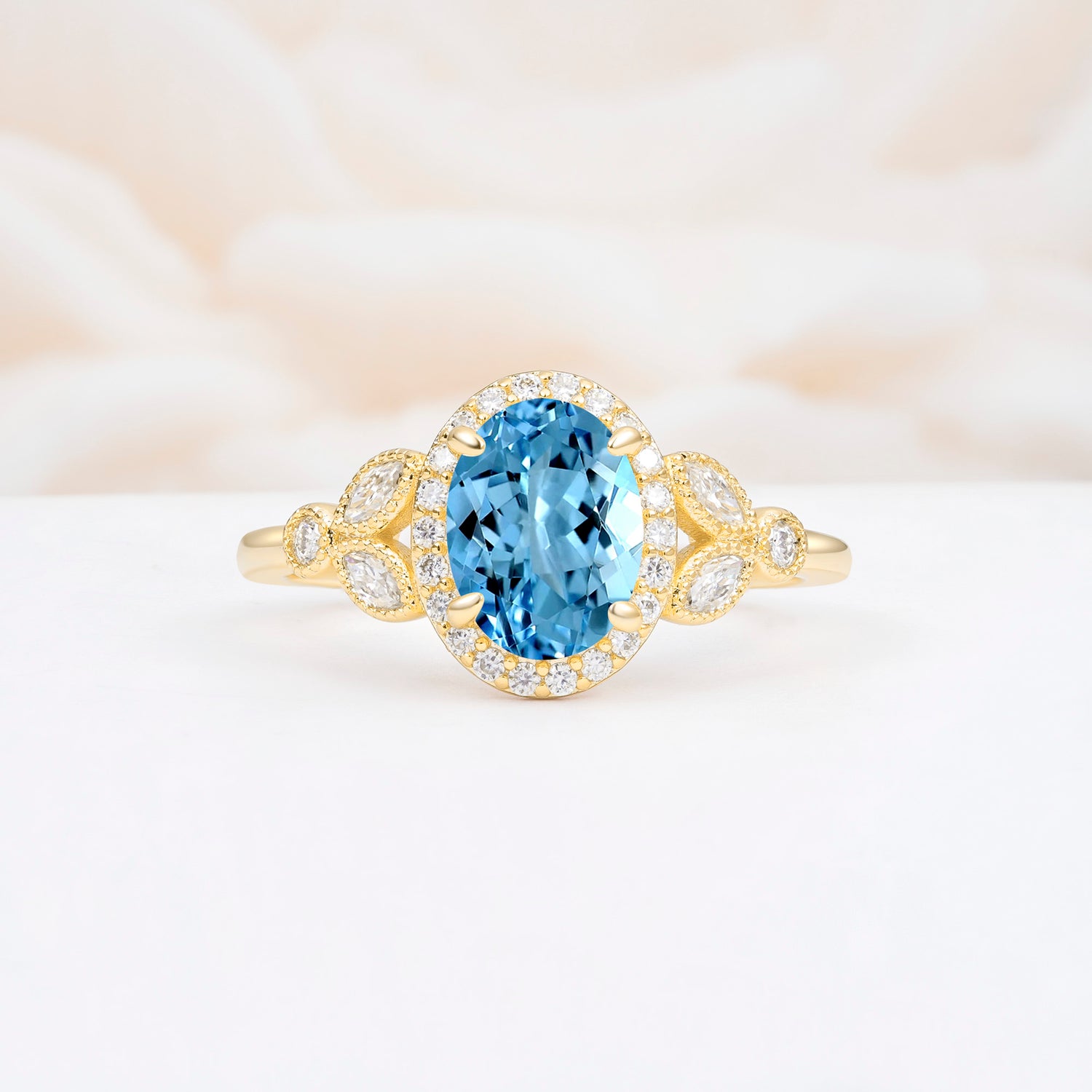 ML07033 Aquamarine Ring - Yellow-Gold