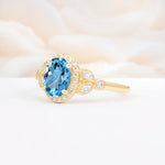 ML07033 Aquamarine Ring - White-Gold