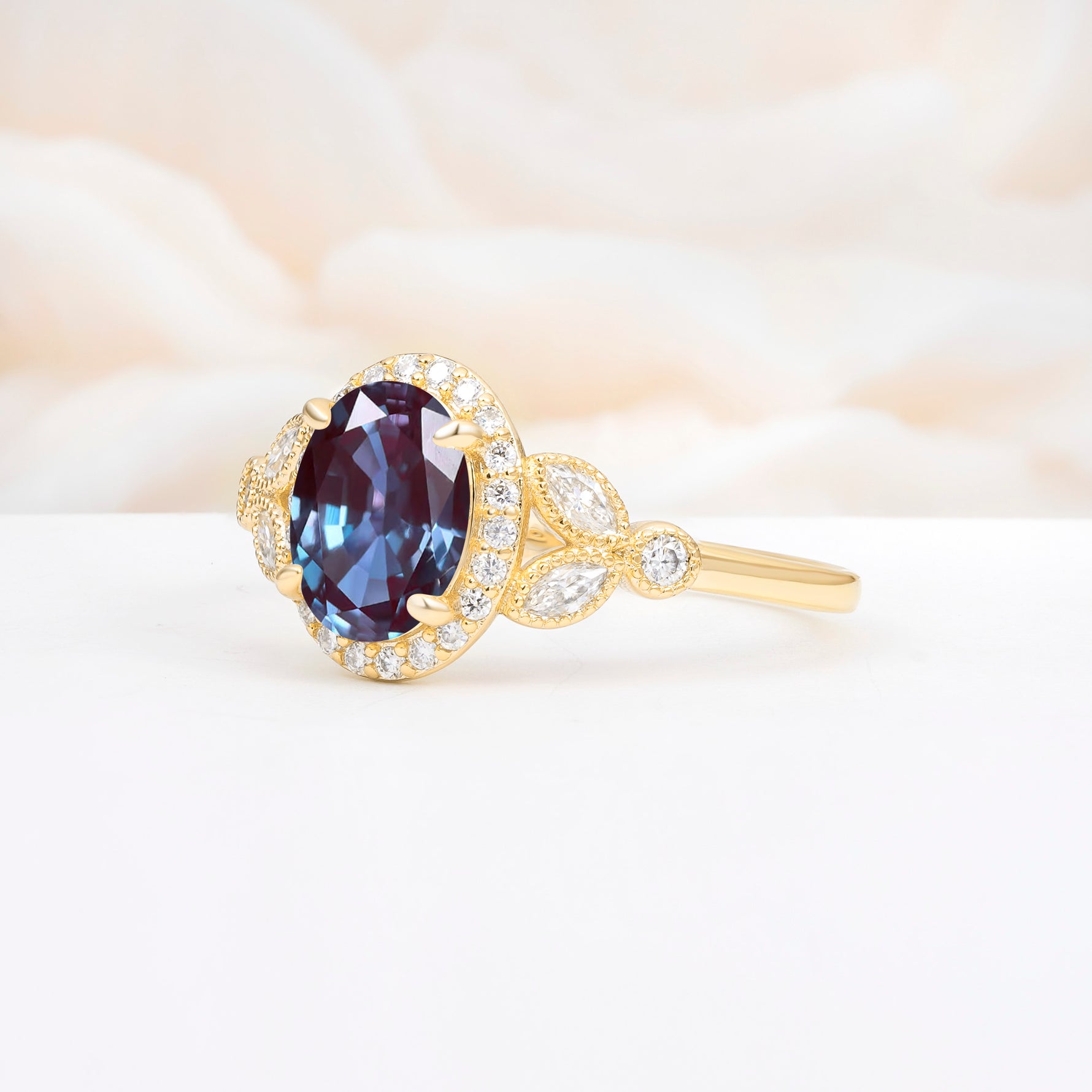 ML07033 Alexandrite Ring - White-Gold