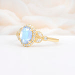 ML07033 Moonstone Ring - White-Gold