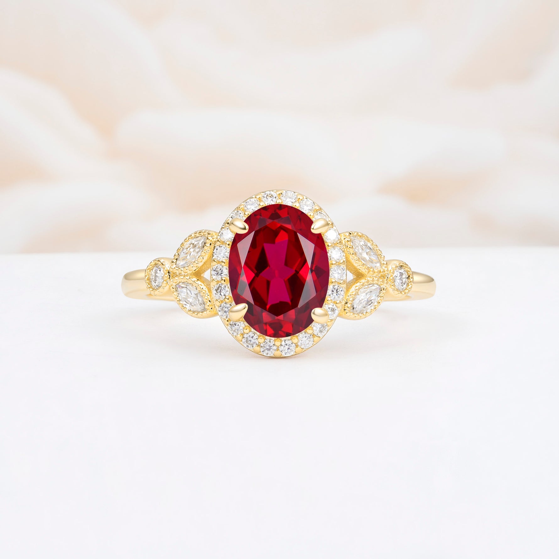 ML07033 Ruby Ring - Yellow-Gold