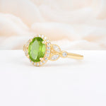 ML07033 Peridot Ring - White-Gold