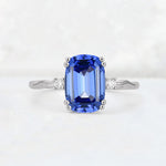 Emerald Cut Sapphire Twisted Three-Stone Engagement Ring - Additional view