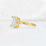 Emerald Cut Moissanite Twisted Three-Stone Engagement Ring - Additional view
