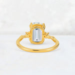 Emerald Cut Moissanite Twisted Three-Stone Engagement Ring - Additional view