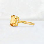 Emerald Cut Citrine Twisted Three-Stone Engagement Ring - Additional view
