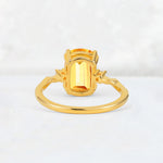 Emerald Cut Citrine Twisted Three-Stone Engagement Ring - Additional view