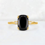 Emerald Cut Black Onyx Twisted Three-Stone Engagement Ring - Additional view