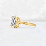 Emerald Cut Lab Diamond Twisted Three-Stone Engagement Ring - Additional view