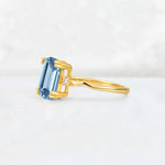 Emerald Cut Aquamarine Twisted Three-Stone Engagement Ring - Additional view