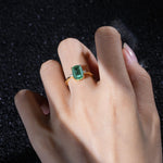 Emerald Cut Emerald Twisted Three-Stone Engagement Ring - Additional view