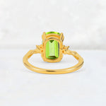 Emerald Cut Peridot Twisted Three-Stone Engagement Ring - Additional view