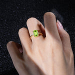 Emerald Cut Peridot Twisted Three-Stone Engagement Ring - Additional view
