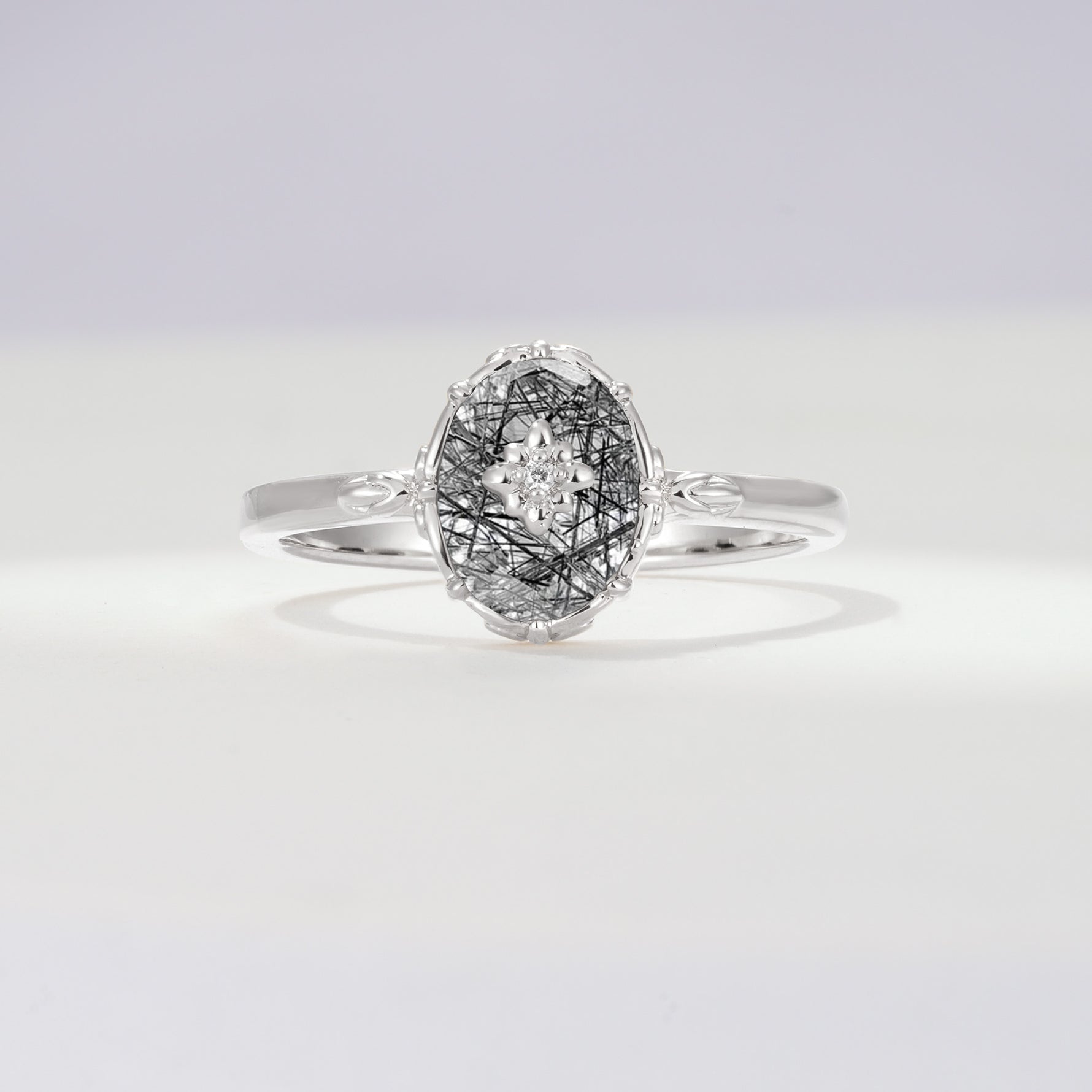ML07036 Black Rutilated Quartz Ring - Additional view