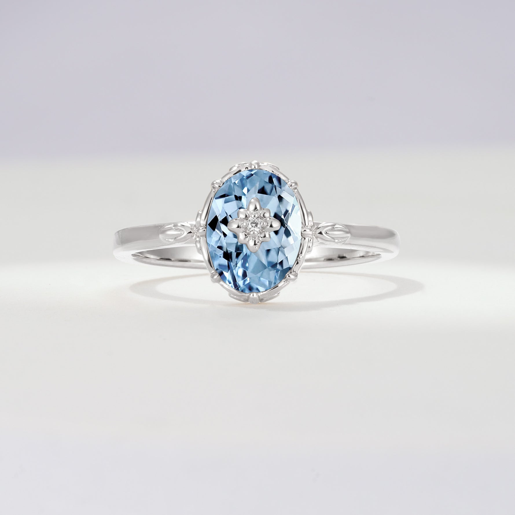 ML07036 Aquamarine Ring - Additional view