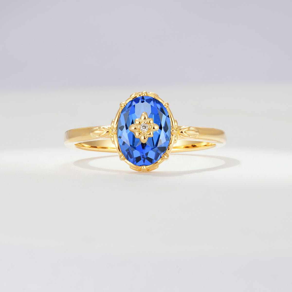 ML07036 Sapphire Ring - Yellow-Gold