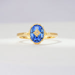 ML07036 Sapphire Ring - Yellow-Gold