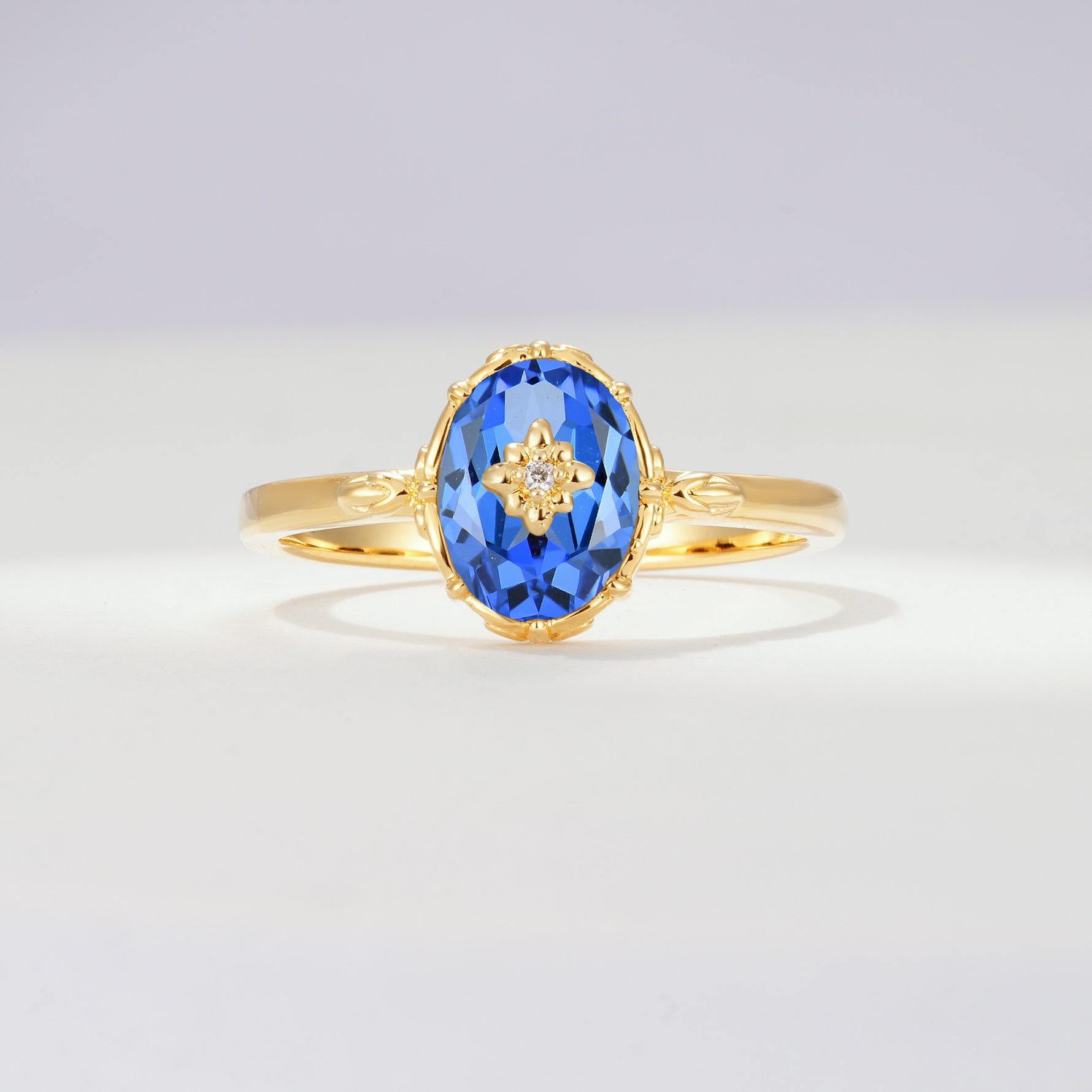 ML07036 Sapphire Ring - Yellow-Gold