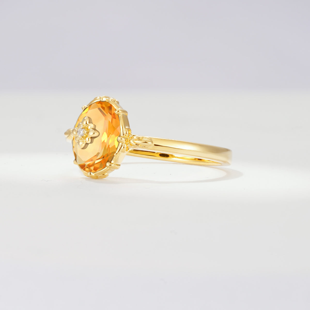 ML07036 Citrine Ring - Rose-Gold
