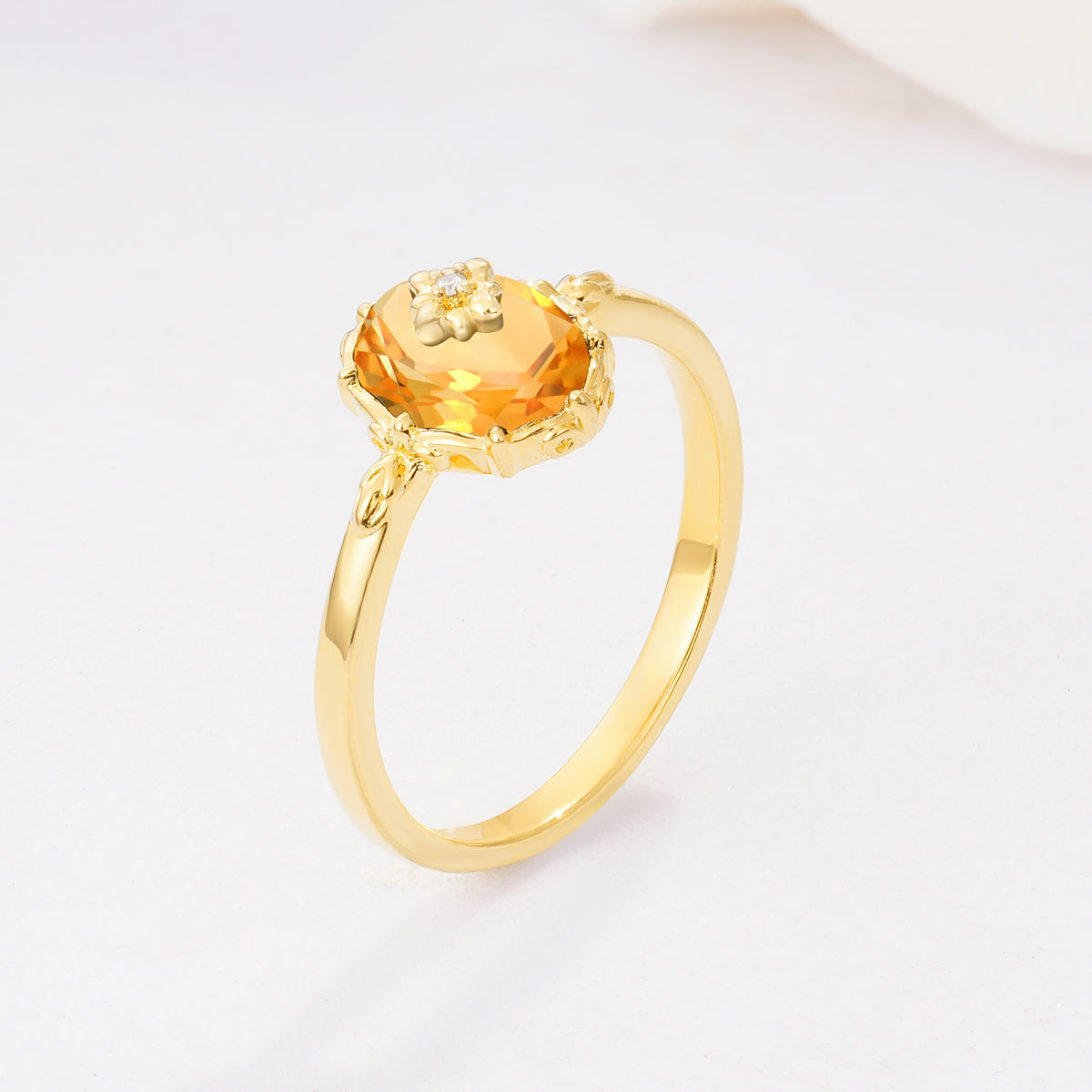 ML07036 Citrine Ring - White-Gold