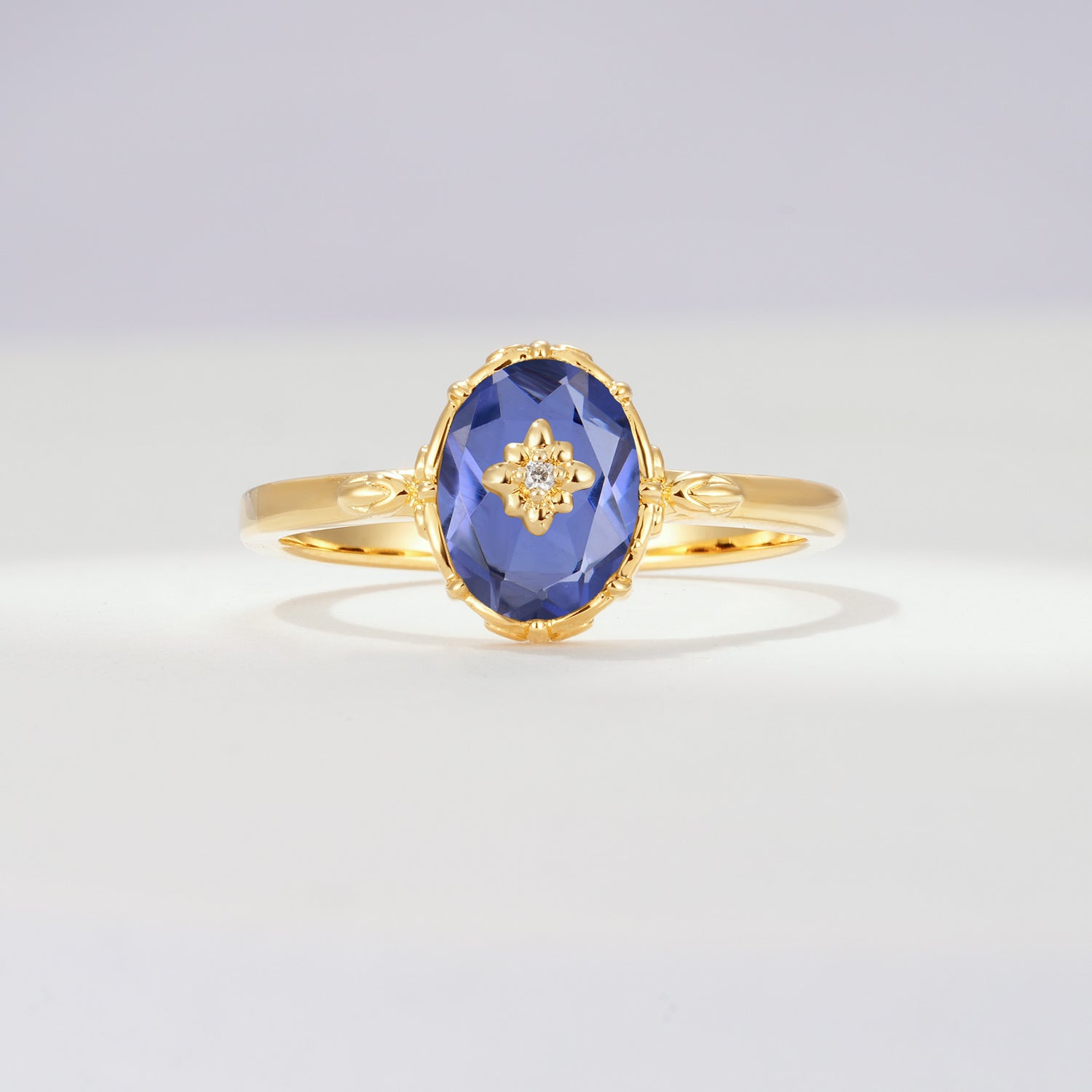 ML07036 Tanzanite Ring - Yellow-Gold