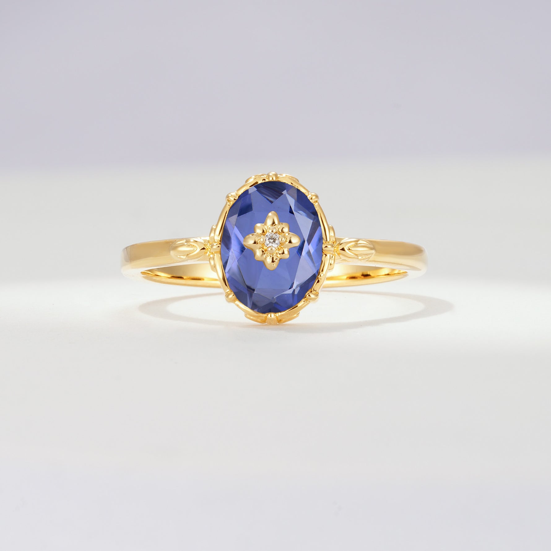 ML07036 Tanzanite Ring - Yellow-Gold