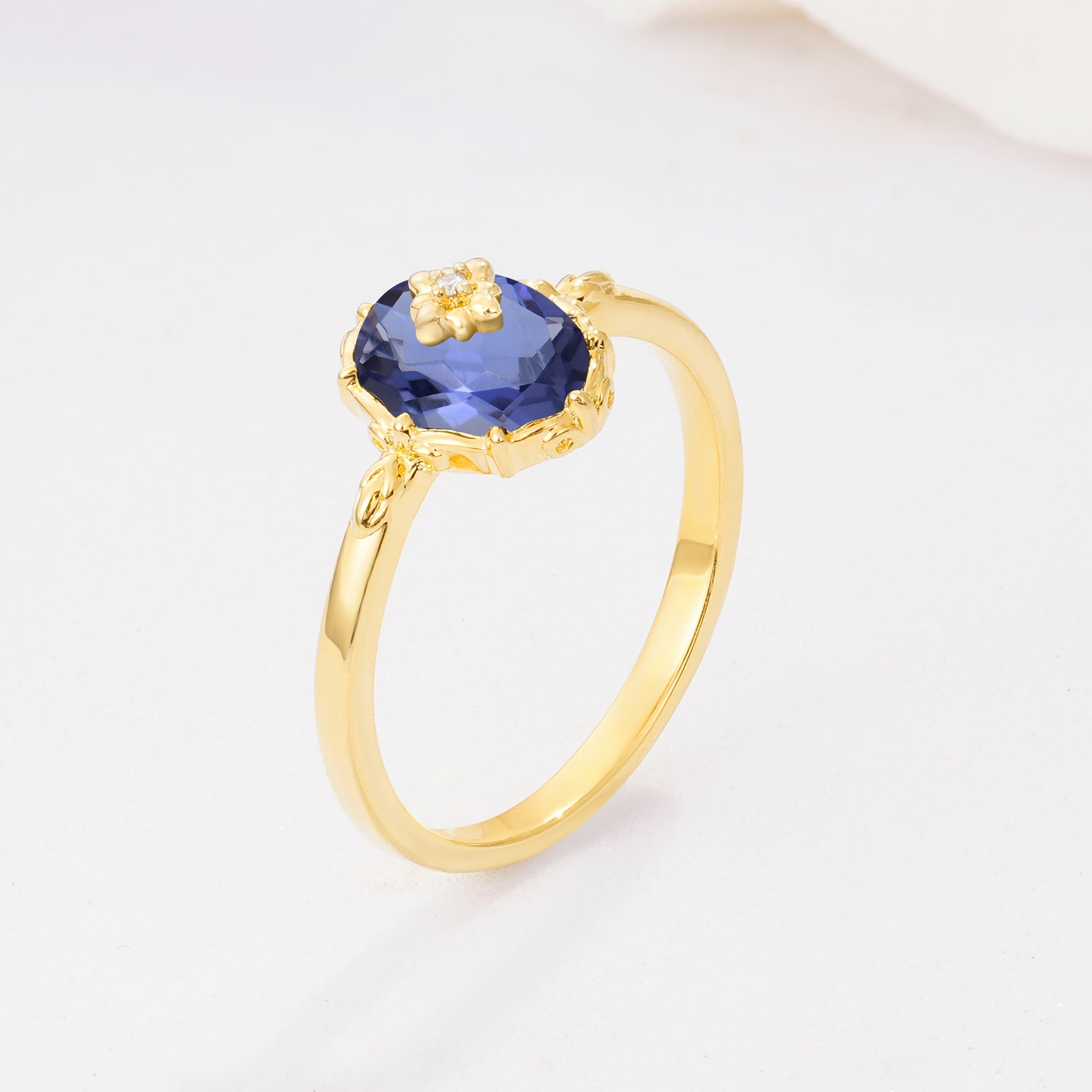 ML07036 Tanzanite Ring - White-Gold