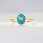 ML07036 Turquoise Ring - Yellow-Gold