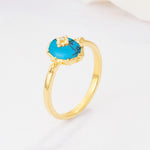 ML07036 Turquoise Ring - White-Gold