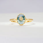 ML07036 Moss Agate Ring - Yellow-Gold