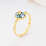 ML07036 Moss Agate Ring - White-Gold