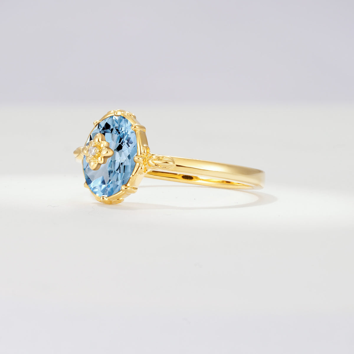 ML07036 Aquamarine Ring - Rose-Gold