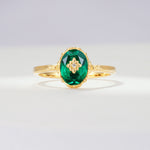 ML07036 Emerald Ring - Yellow-Gold