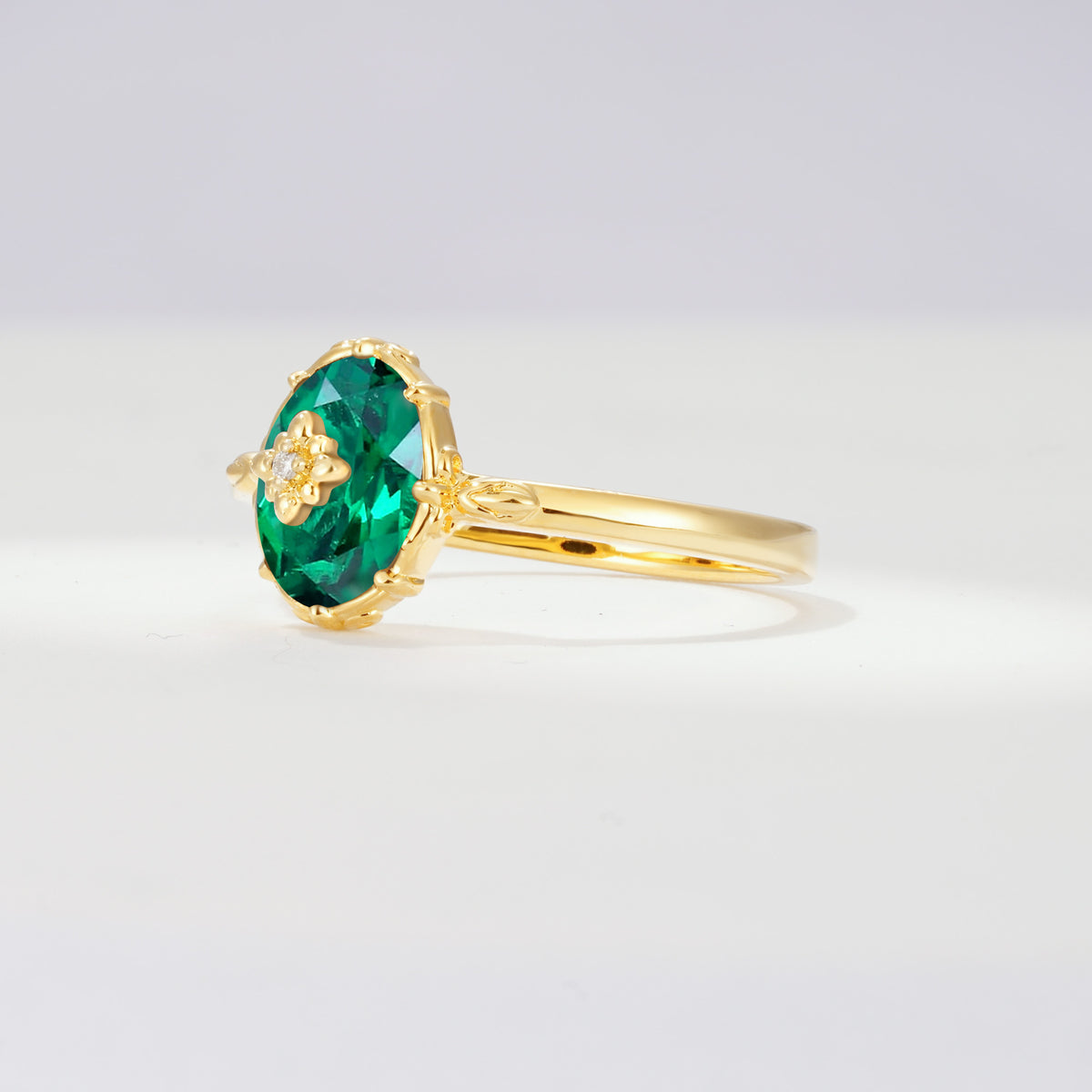 ML07036 Emerald Ring - Rose-Gold
