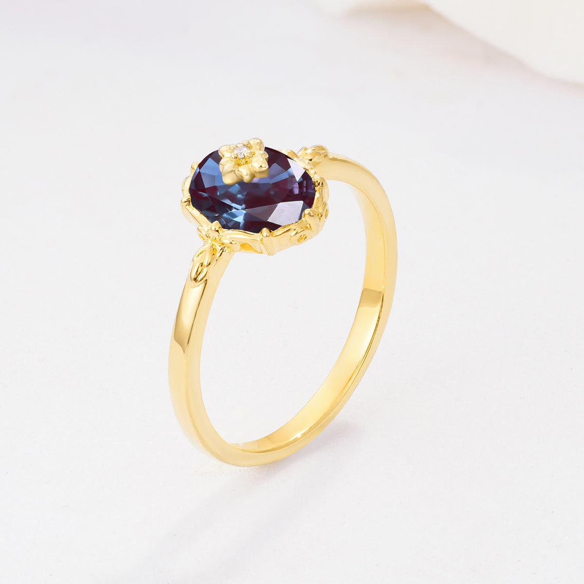 ML07036 Alexandrite Ring - White-Gold