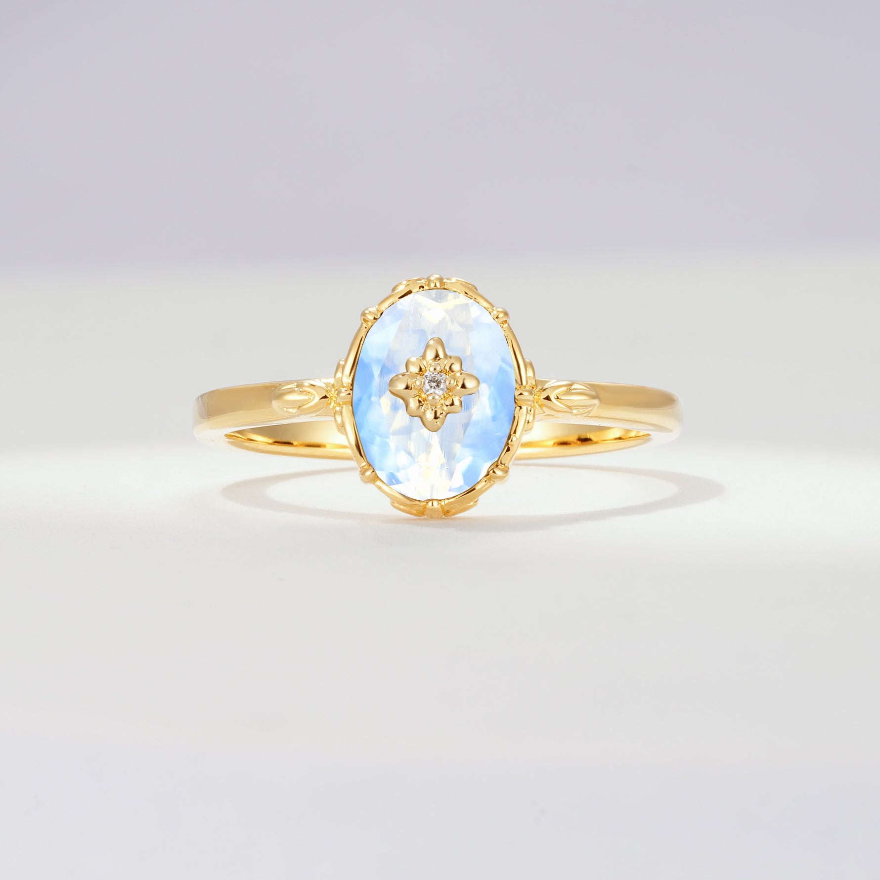 ML07036 Moonstone Ring - Yellow-Gold
