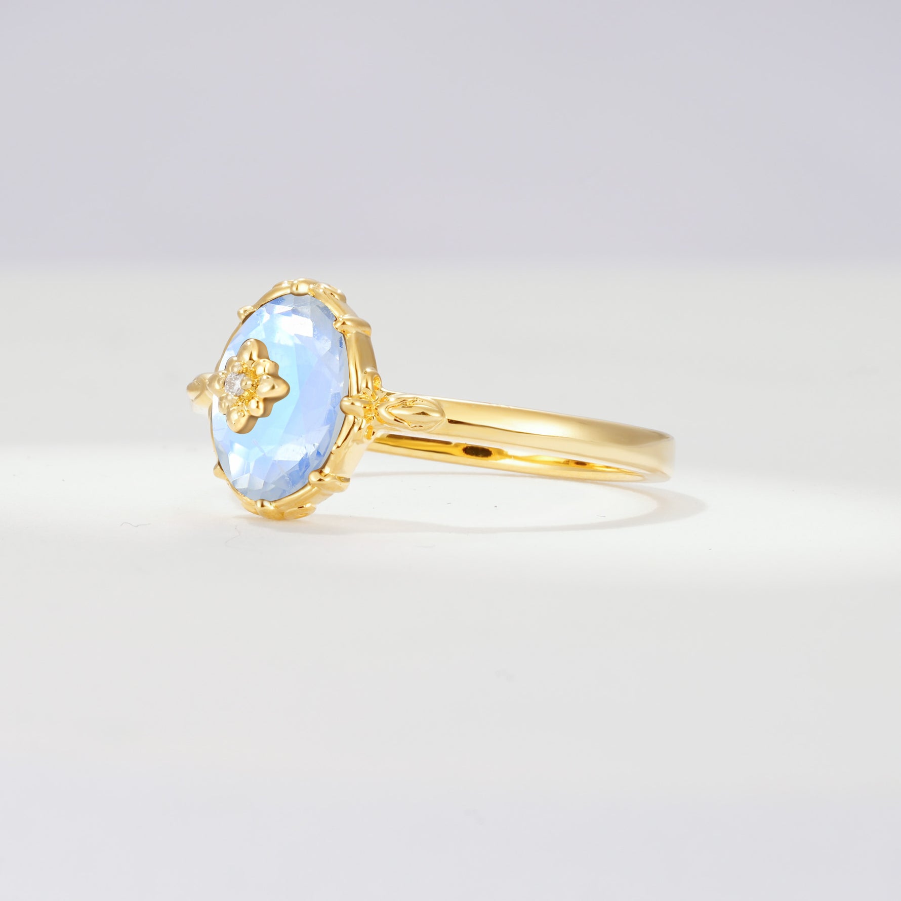 ML07036 Moonstone Ring - Rose-Gold