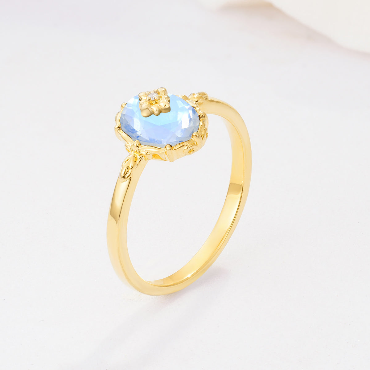 ML07036 Moonstone Ring - White-Gold