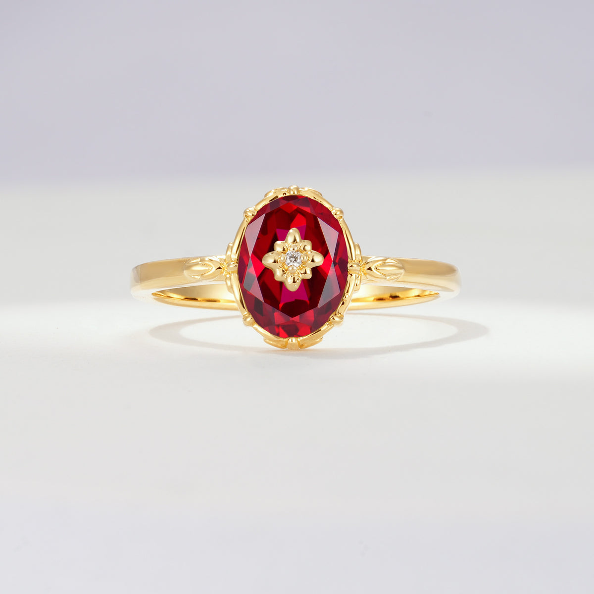 ML07036 Ruby Ring - Yellow-Gold