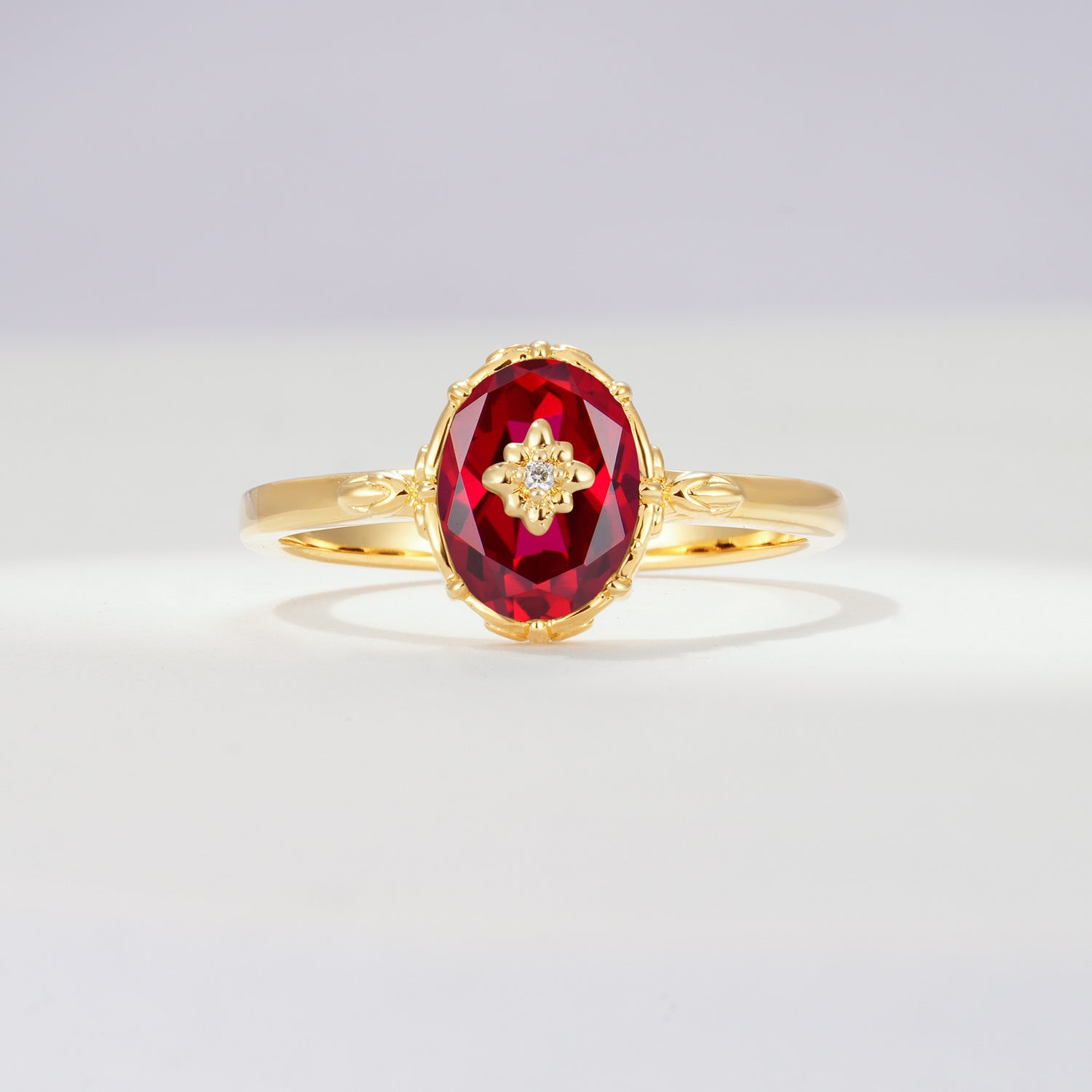 ML07036 Ruby Ring - Yellow-Gold