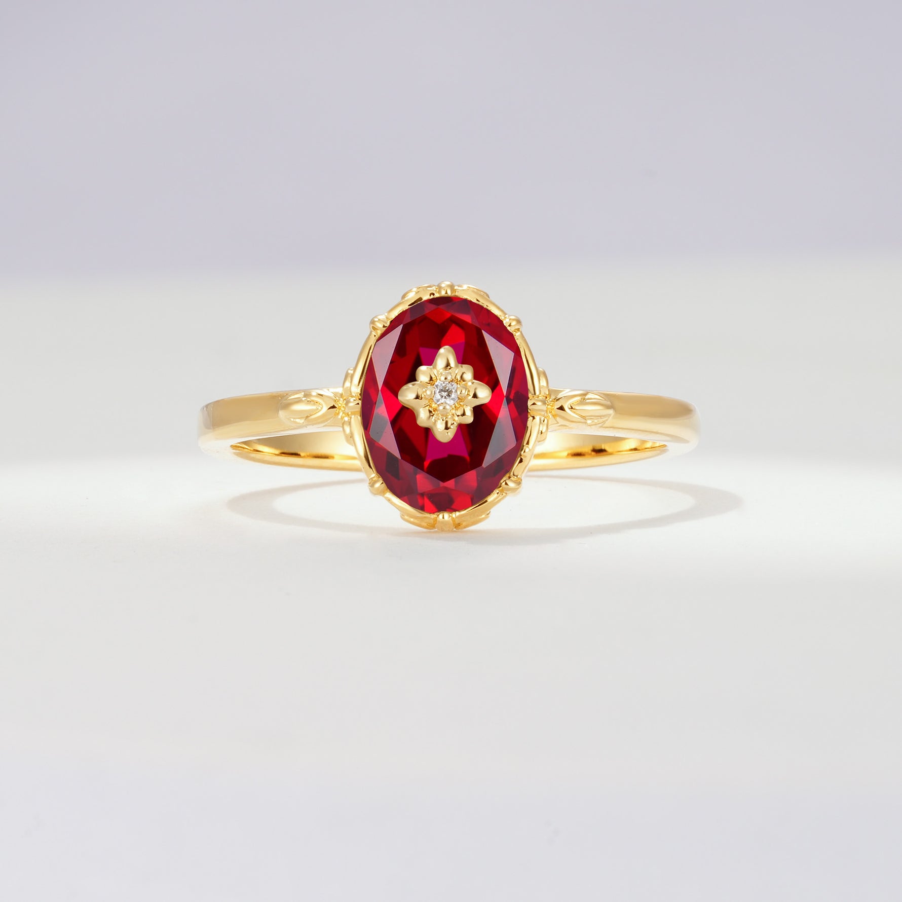 ML07036 Ruby Ring - Yellow-Gold