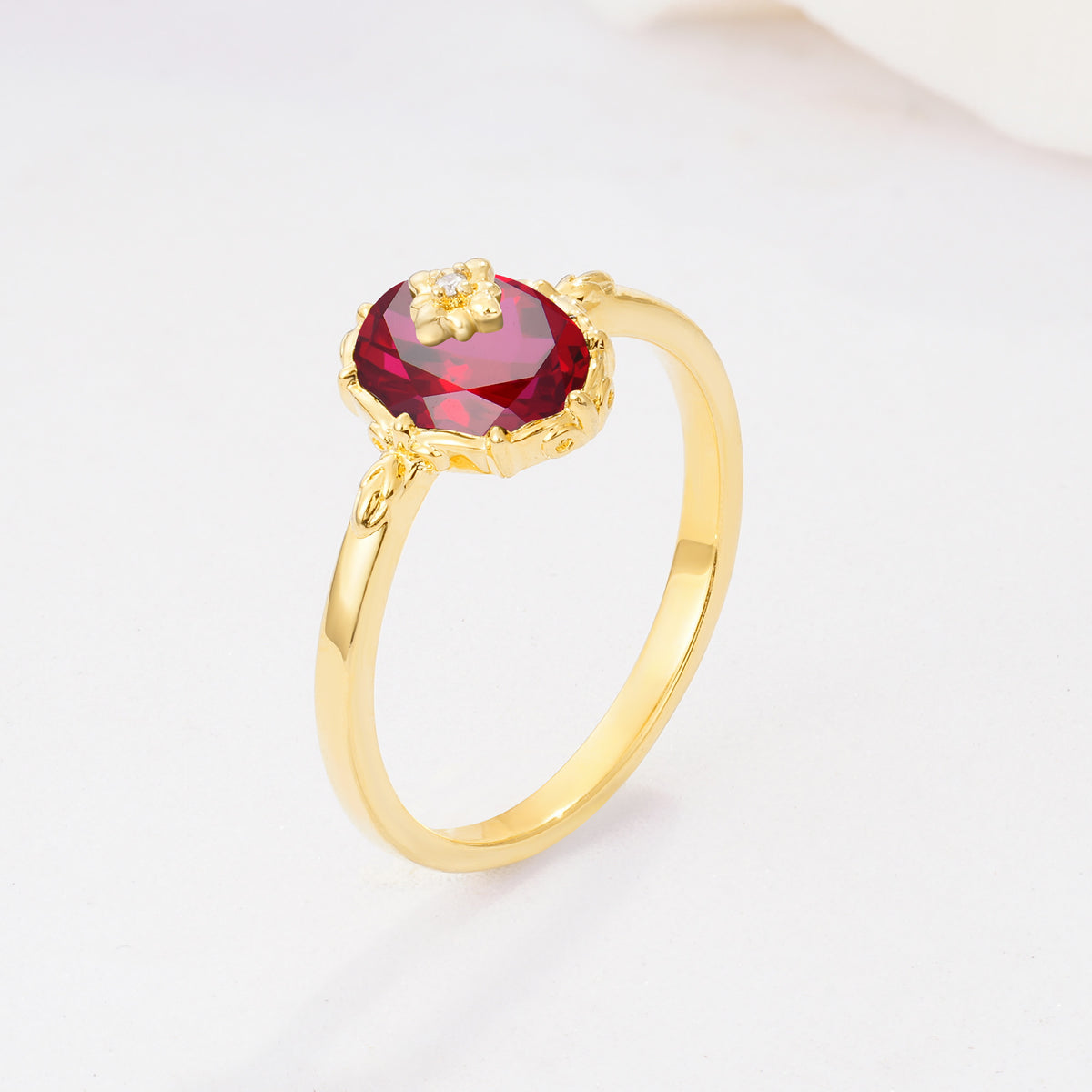 ML07036 Ruby Ring - White-Gold