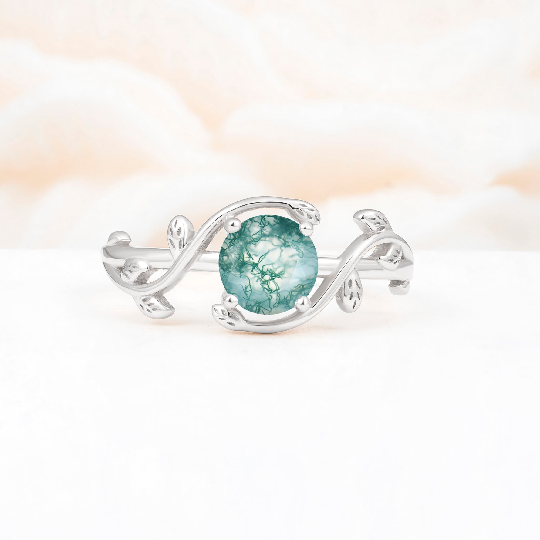 ML07039 Moss Agate Ring - Additional view