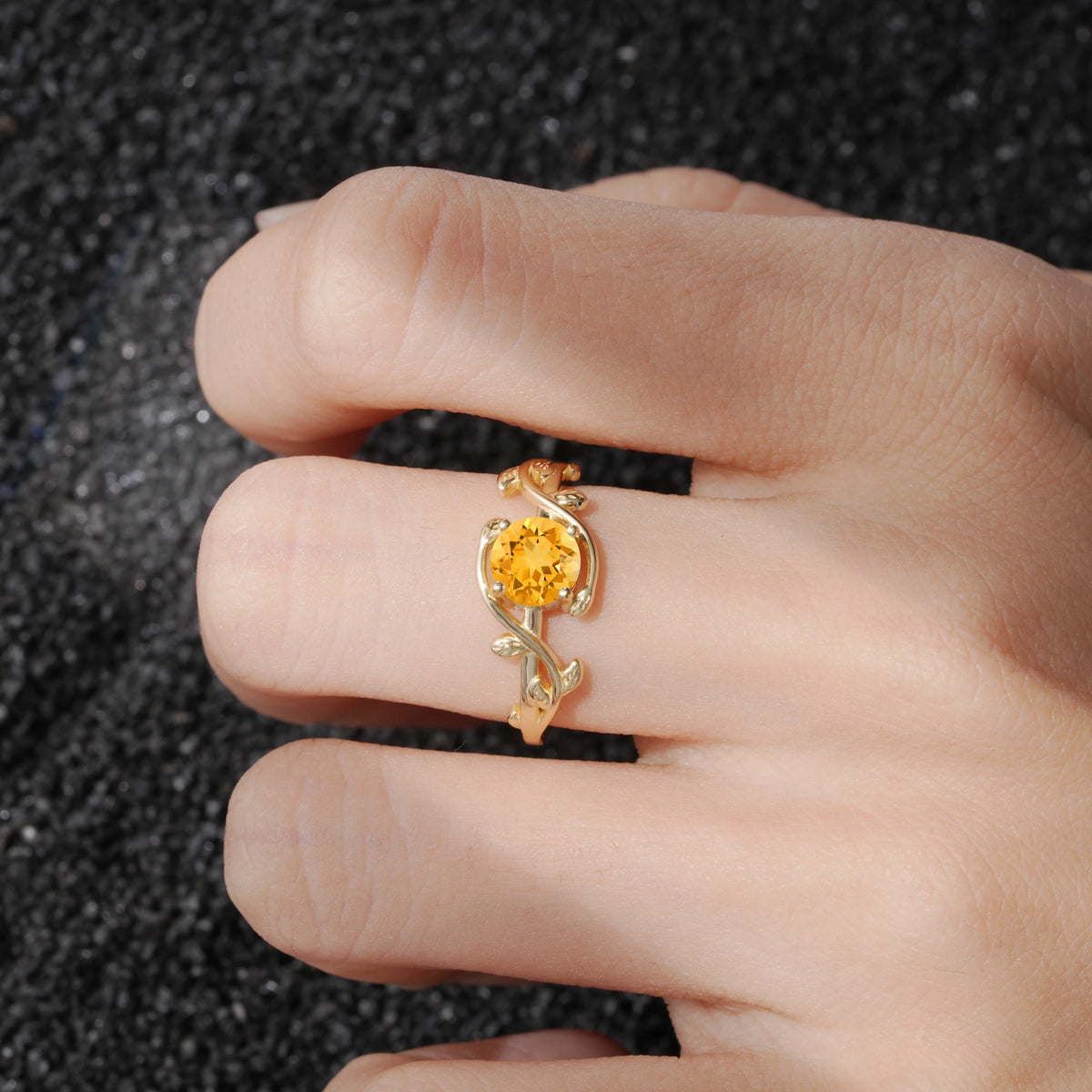 ML07039 Citrine Ring - Rose-Gold