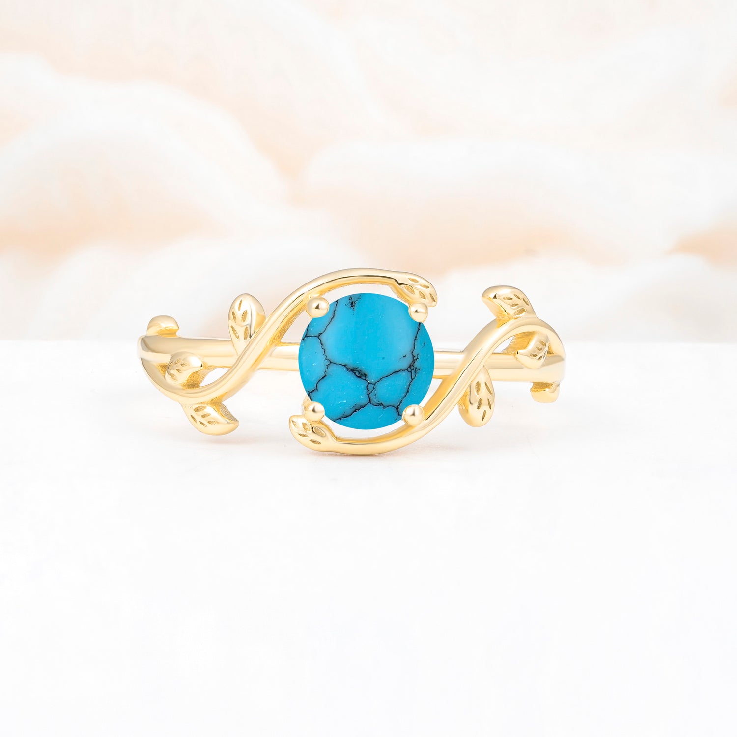 ML07039 Turquoise Ring - Yellow-Gold
