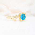 ML07039 Turquoise Ring - White-Gold
