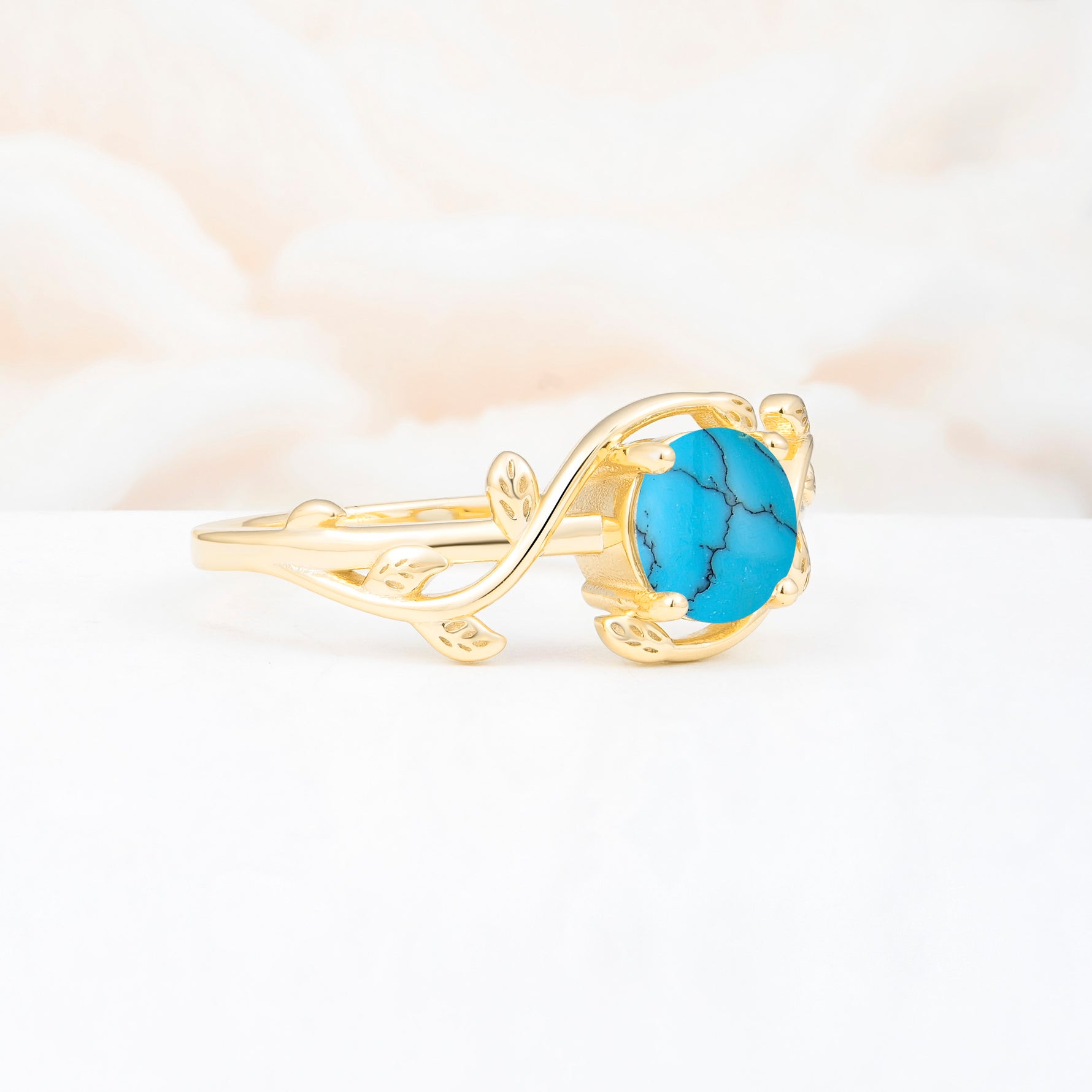 ML07039 Turquoise Ring - White-Gold